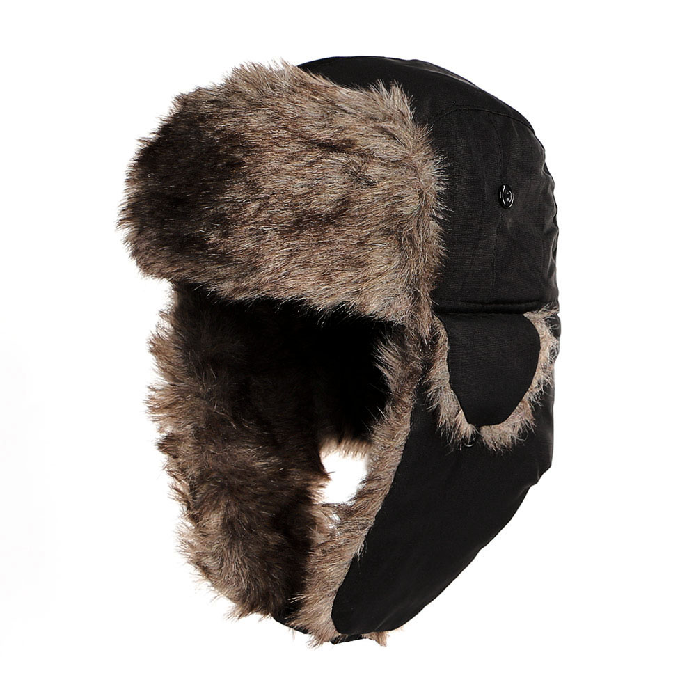 Oce 패션 따뜻한 귀덮개 털 모자 블랙 온열 귀싸개 귀보온 귀덮는 모자