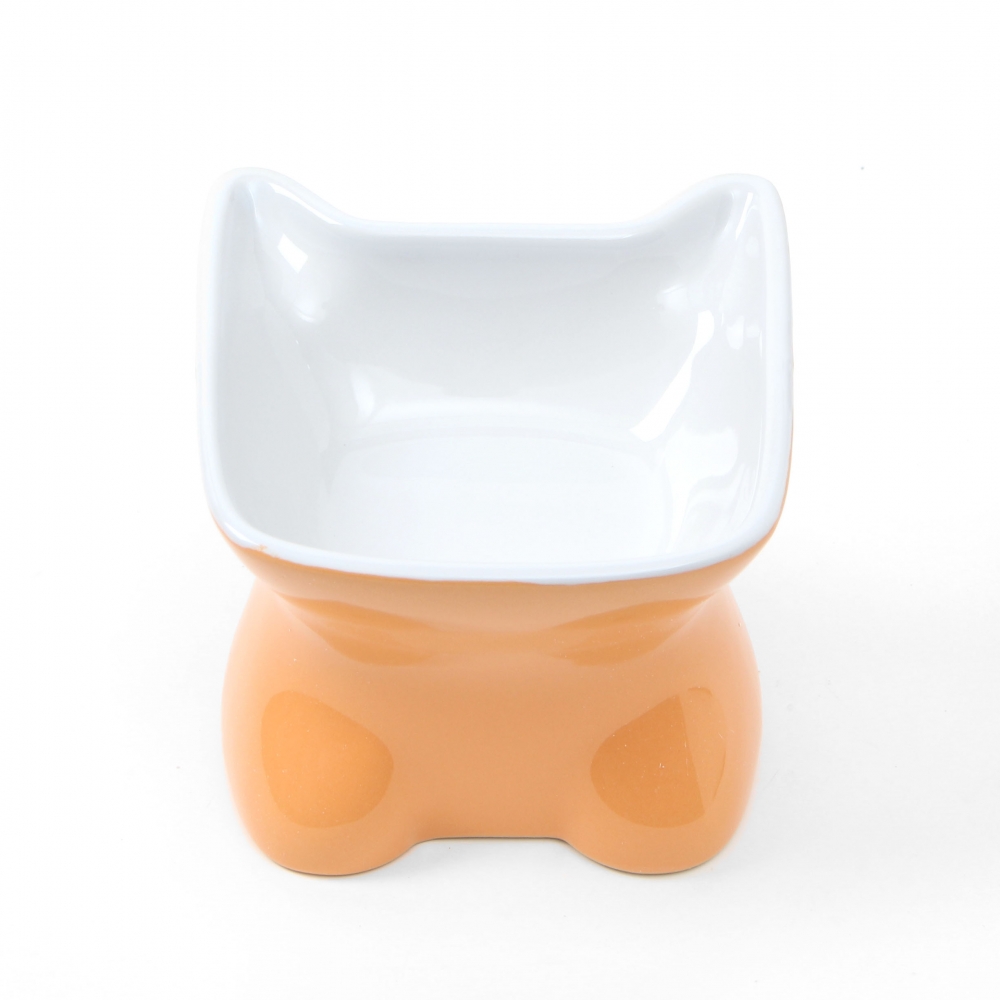 Oce 세균 적은 사료 그릇 오렌지 애견 물그릇 반려동물 식기 세라믹 식기