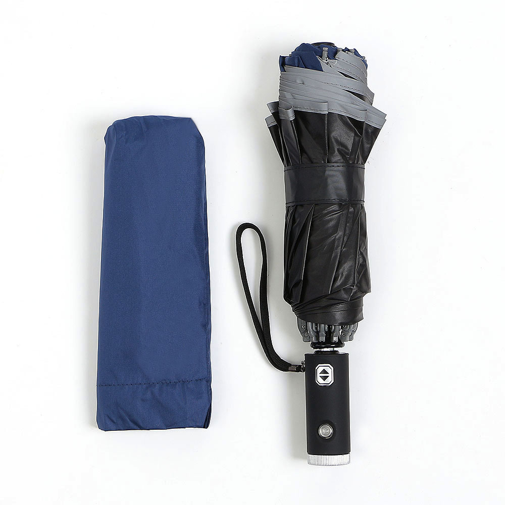 Oce 손전등 LED 완전자동 UV 거꾸로 안전 우산 양산 블루 형광 썬쉐이드 오토UMBRELLA 휴대용 랜턴