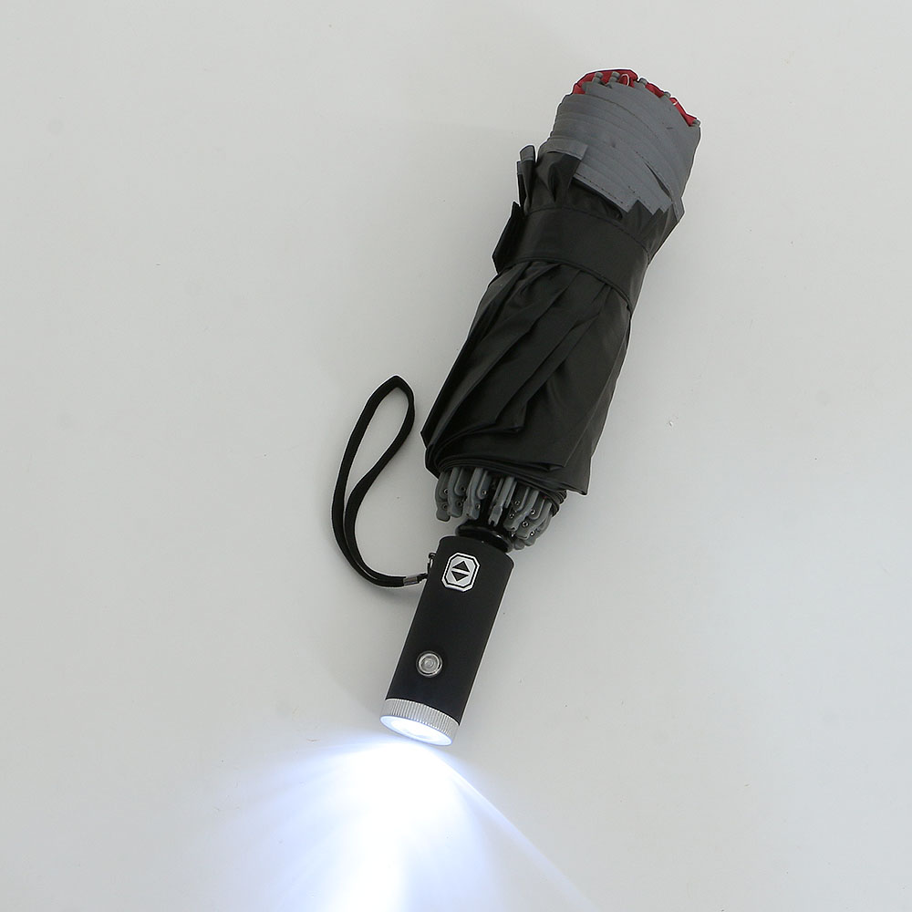 Oce 손전등 LED 완전자동 UV 거꾸로 안전 우산 양산 레드 원터치 자동차 우산 형광 썬쉐이드 장마철 대비