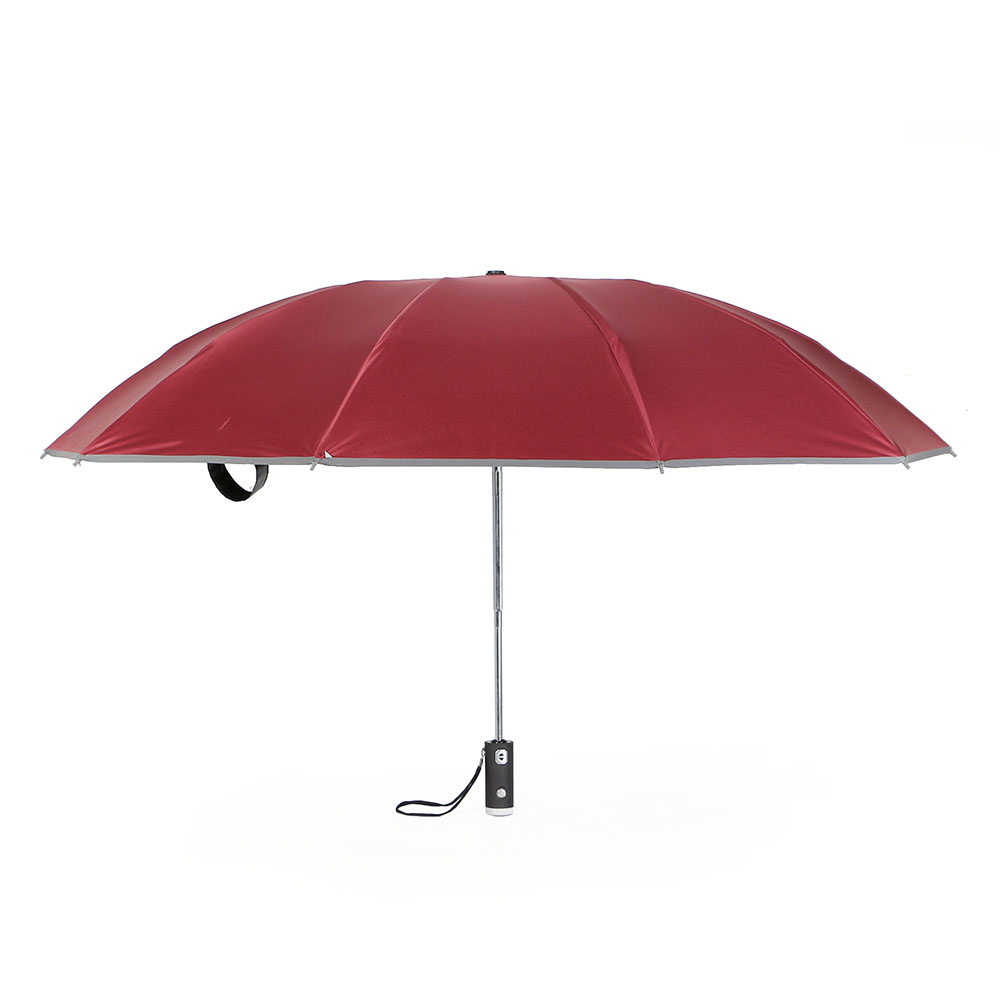 Oce 손전등 LED 완전자동 UV 거꾸로 안전 우산 양산 레드 원터치 자동차 우산 형광 썬쉐이드 장마철 대비
