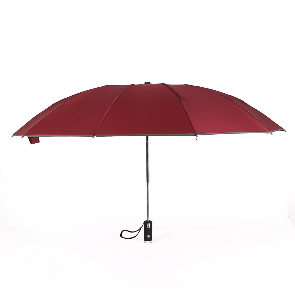 Oce 거꾸로 접히는 LED 완전자동 안전 우산 레드 형광썬쉐이드 반전접는 봄철가을빛차단