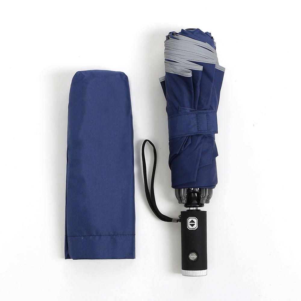 Oce 손전등 LED 완전자동 거꾸로 안전 우산 블루 장마철 대비 휴대용 랜턴 형광 썬쉐이드