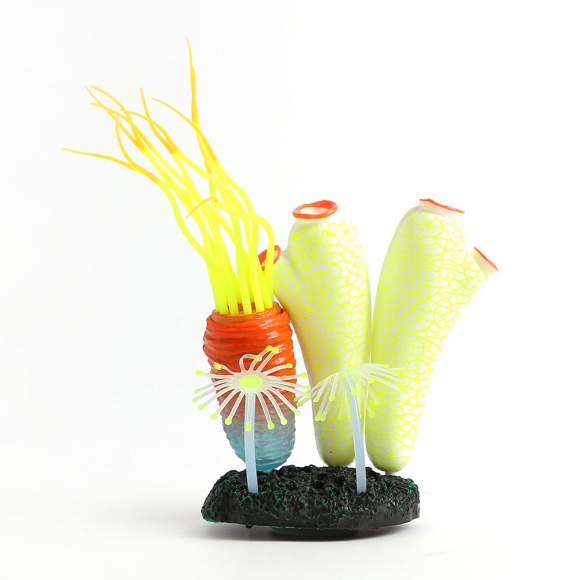 수족관 꾸미기 야광 인조수초(말미잘) (옐로우)