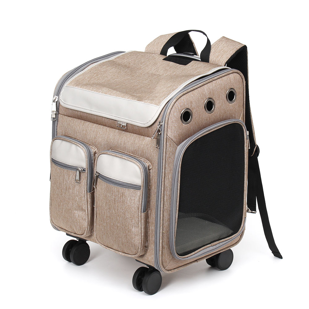 Oce 애견 카시트 배낭 강아지 캐리어 브라운 폴더블 펫 가방 반려묘 이동가방 고양이 산책 가방