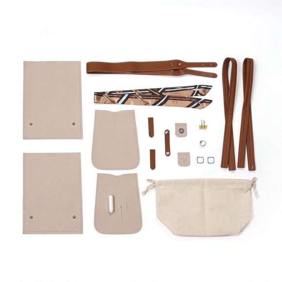 DIY 손바느질 가죽가방 키트(버킷백) (베이지)