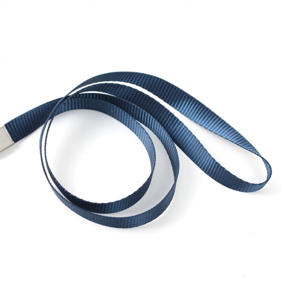 가죽 단면 사원증 케이스+목걸이줄(세로형) (블루)