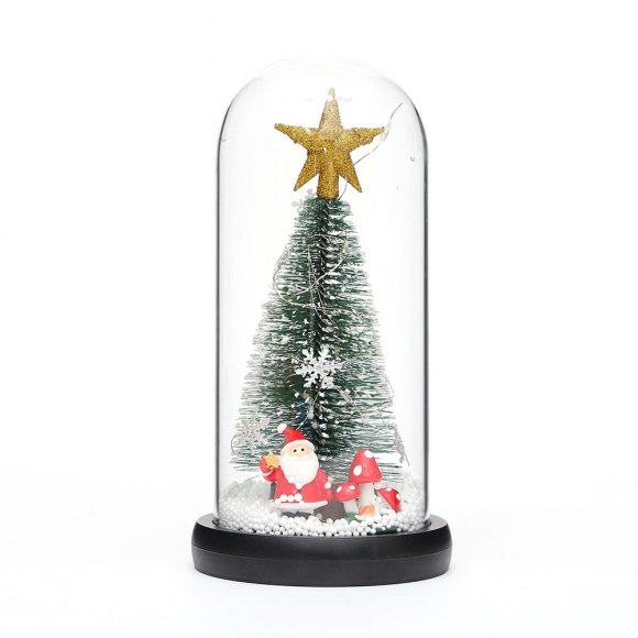 LED 유리돔 크리스마스 트리 무드등(산타 선물)