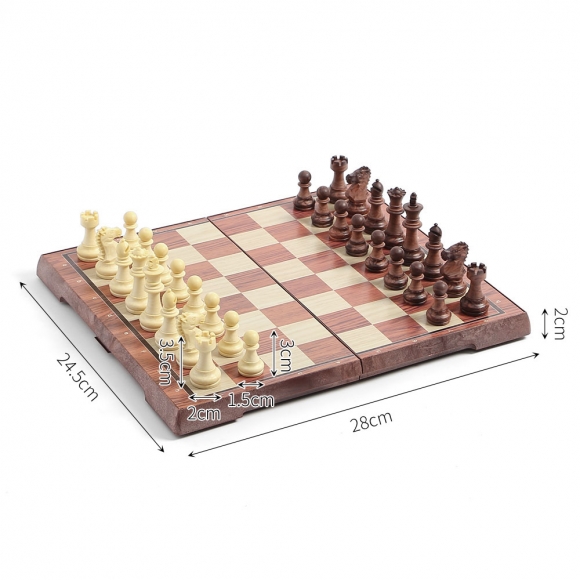 앤티크 접이식 자석 체스(28x24.5cm) (브라운+아이보리)