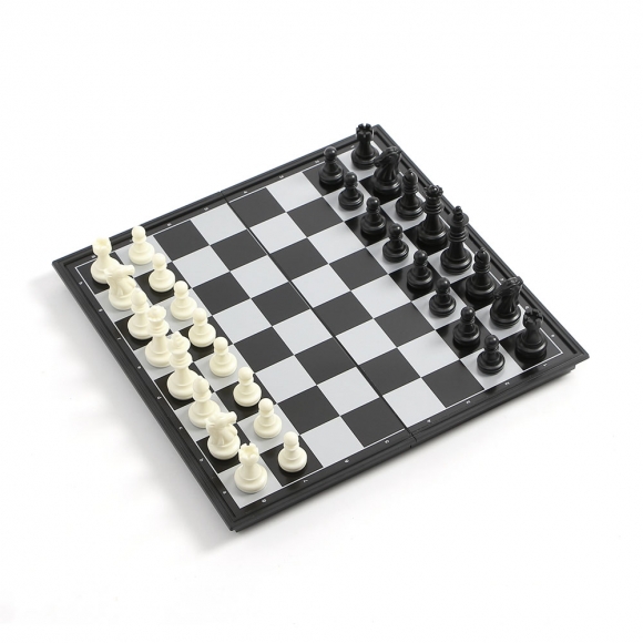 앤티크 접이식 자석 체스(25x25cm) (블랙+화이트)