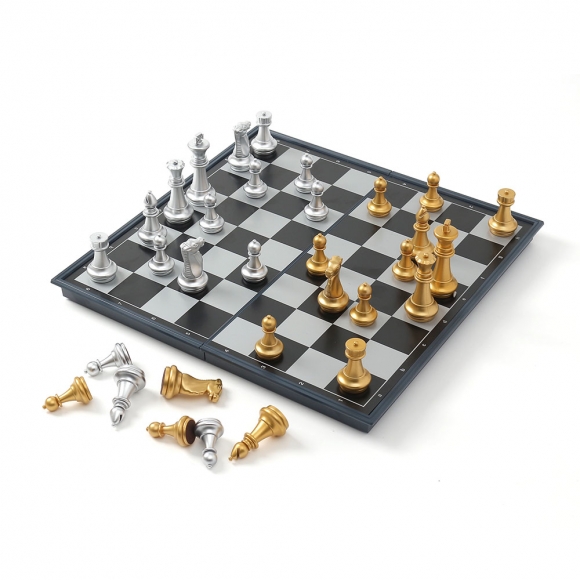 앤티크 접이식 자석 체스(36x36cm) (골드+실버)