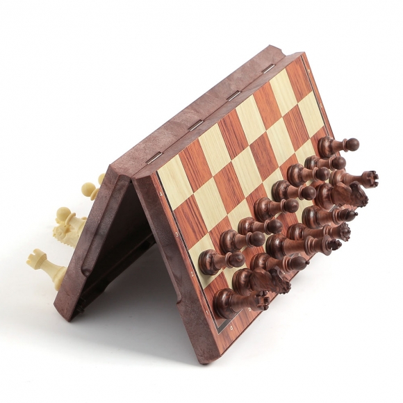 앤티크 접이식 자석 체스(31.5x27cm) (브라운+아이보리)