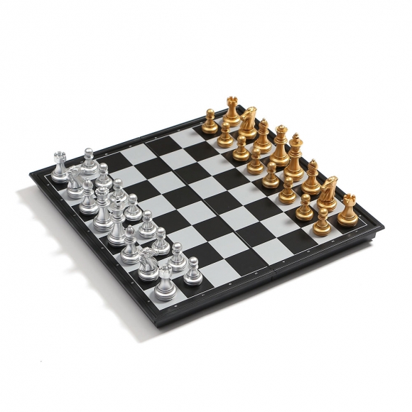 앤티크 접이식 자석 체스(25x25cm) (골드+실버)