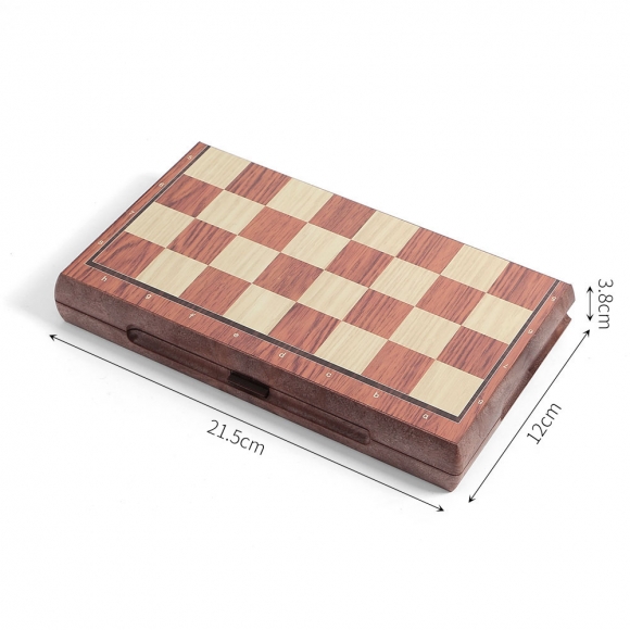 앤티크 접이식 자석 체스(24.5x21.5cm) (브라운+아이보리)