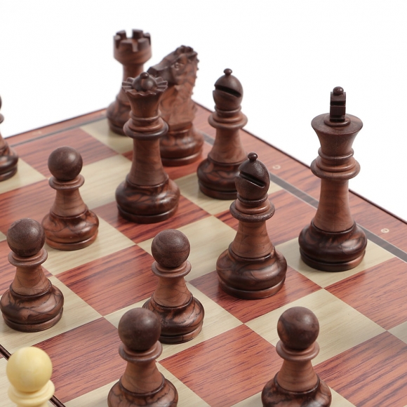 앤티크 접이식 자석 체스(36x31cm) (브라운+아이보리)