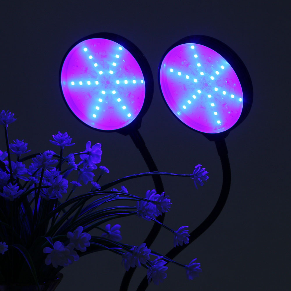 Oce 쑥쑥 광합성 LED 식물 성장등 2헤드 블루레드 화분등 가드닝 형광등 전등
