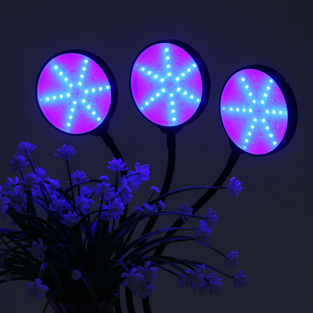 Oce 쑥쑥 광합성 LED 식물 성장등 3헤드 블루레드 형광등 전등 태양광 공급 가드닝