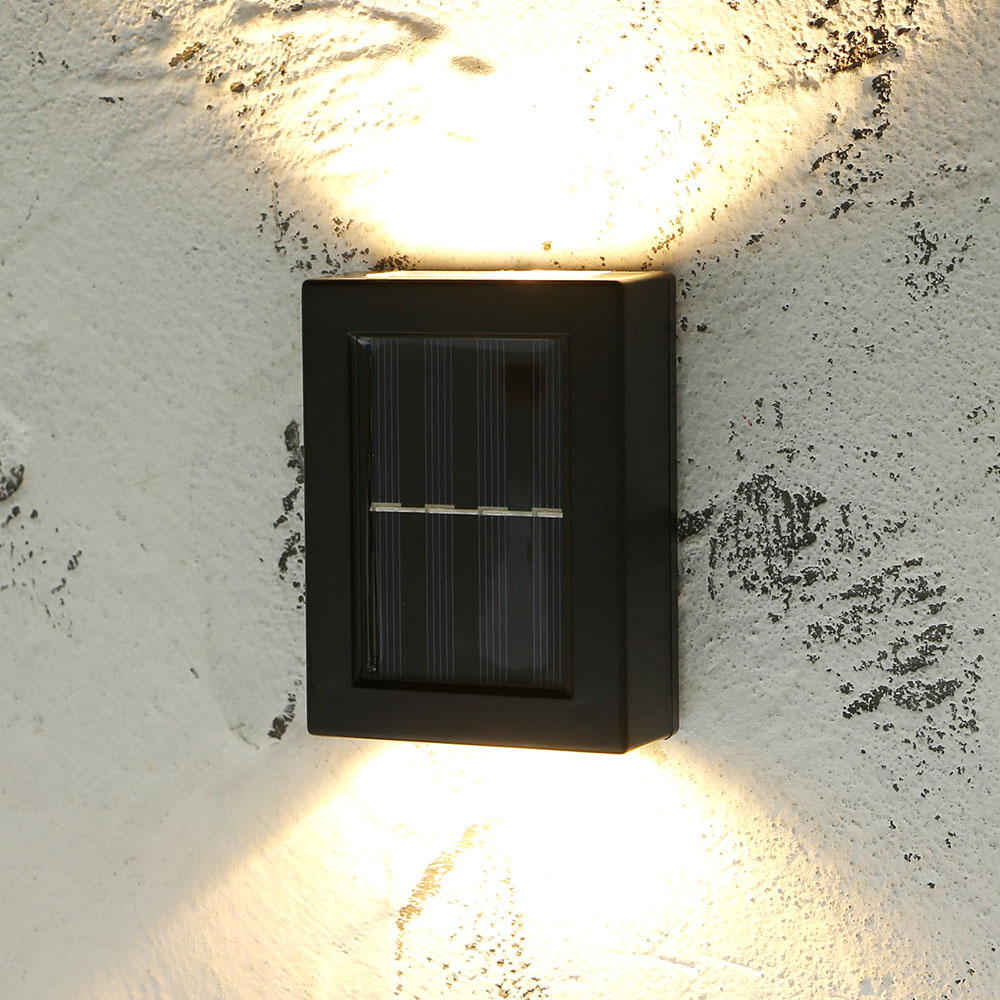 Oce 사각 자연광 테라스 벽등 정원 웜조명 2ea 주택뜰전등 태양열채광LED 조경방수전구