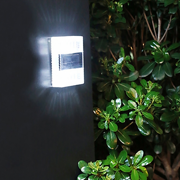 LED 무선 태양광 벽부등 4p세트(백색)