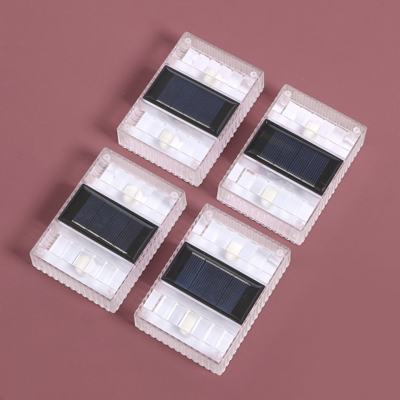 LED 무선 태양광 벽부등 4p세트(웜색)