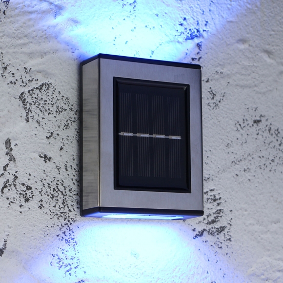 LED 솔라 실버 태양광 벽부등 2p세트(레인보우)