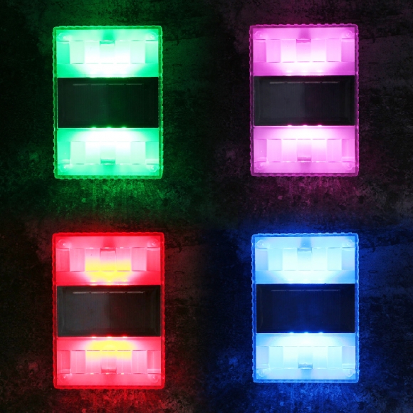 LED 솔라 화이트 태양광 벽부등 4p세트(레인보우)
