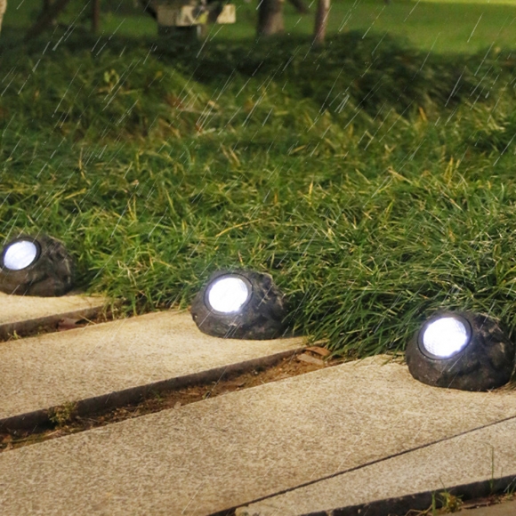 LED 가드닝 태양광 돌 정원등(백색)