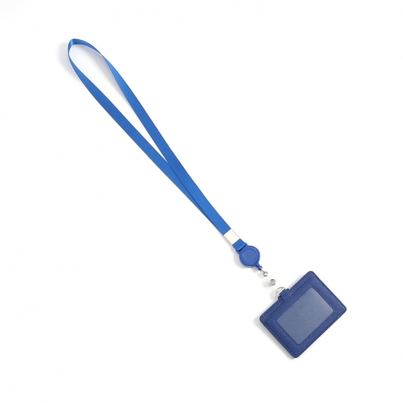 지갑형 사원증 케이스+목걸이줄(가로형) (블루)
