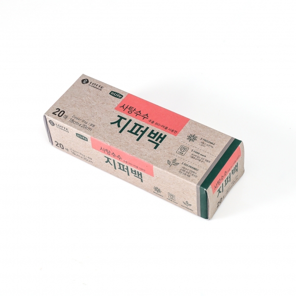 롯데이라이프 사탕수수 추출 BIO-PE 지퍼백 20매(중)