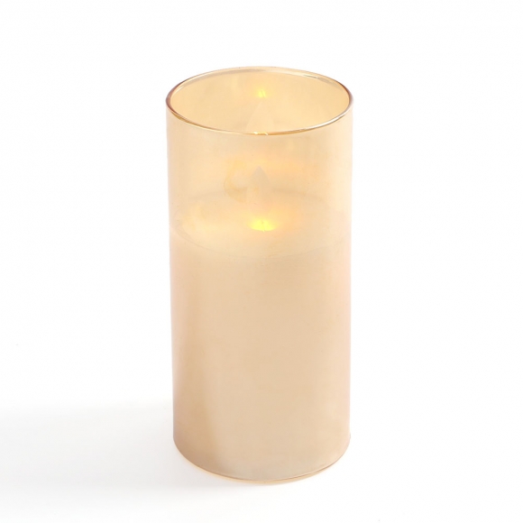 로맨틱 유리병 LED 캔들(15cm) (브라운)