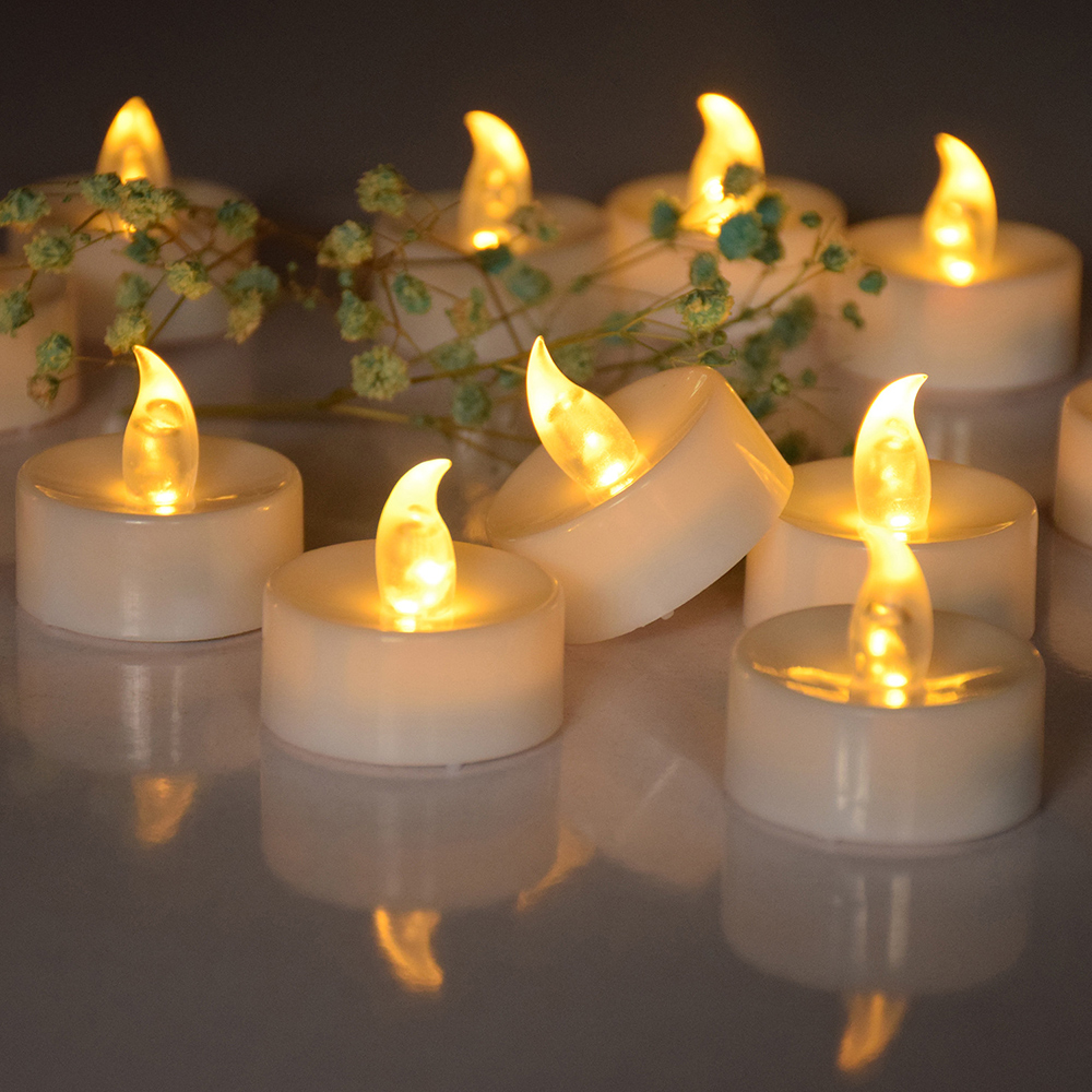 Oce 프로포즈 이벤트 가짜 전기 촛불 24P 축하 초불 야외 LED 초 행사용 전기 촛불
