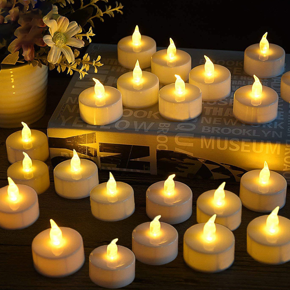 Oce 프로포즈 이벤트 가짜 전기 촛불 24P 축하 초불 야외 LED 초 행사용 전기 촛불