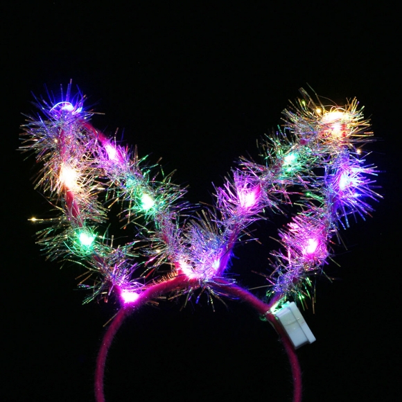 트윙클 LED 토끼 머리띠 4p세트(핫핑크)