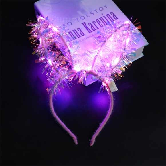 트윙클 LED 토끼 머리띠 4p세트(핑크)