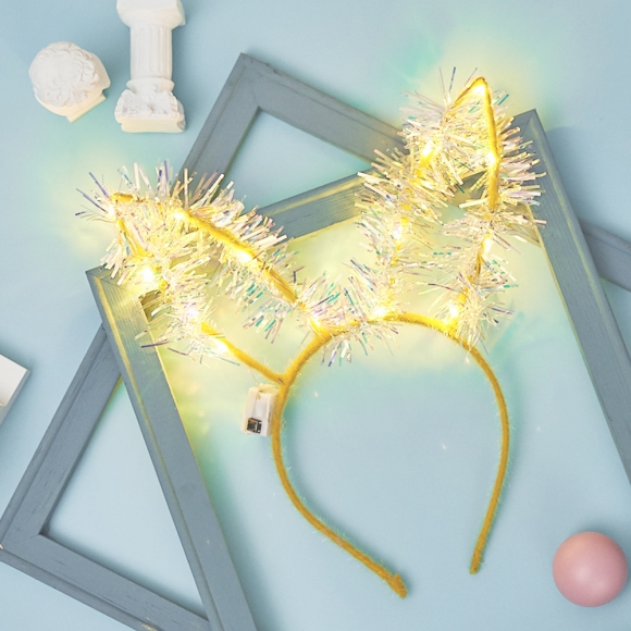 트윙클 LED 토끼 머리띠 4p세트(옐로우)