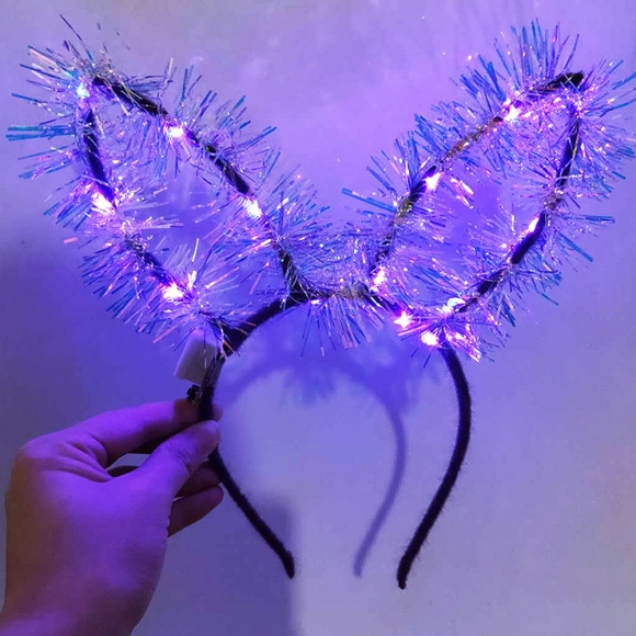 트윙클 LED 토끼 머리띠 4p세트(퍼플)