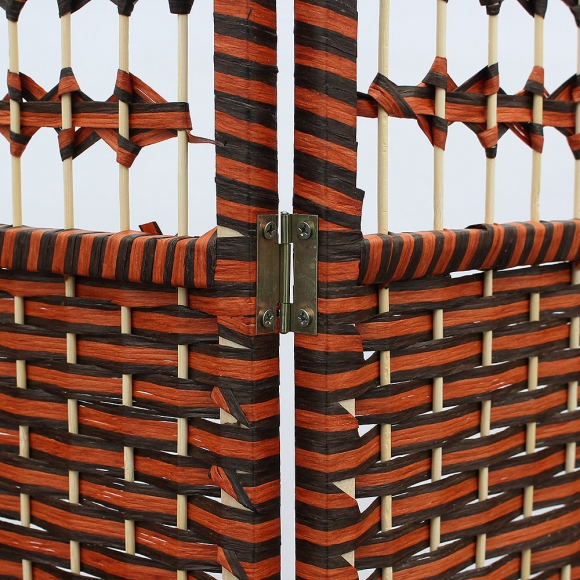 라탄 오픈형 4단 파티션(180cmx200cm) (브라운)