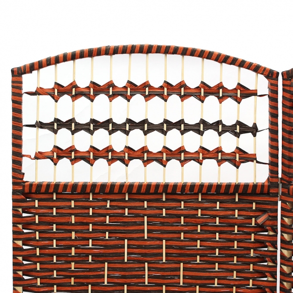 라탄 오픈형 4단 파티션(180cmx200cm) (브라운)