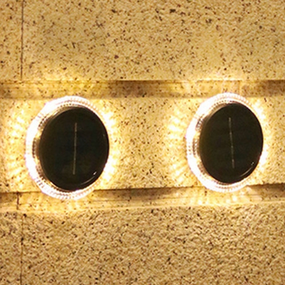 선샤인가든 LED 태양광 바닥등 2p세트(웜색) (원형)