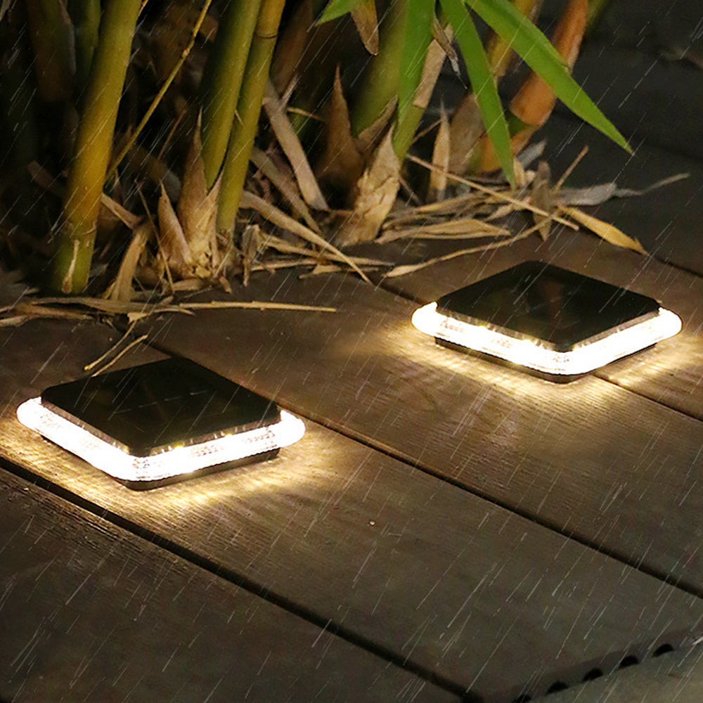 Oce 사각 자연광 산책로 정원 잔디 바닥 조명 직부등 웜2ea 주택 뜰 전등 난간 경관 태양열 채광 LED