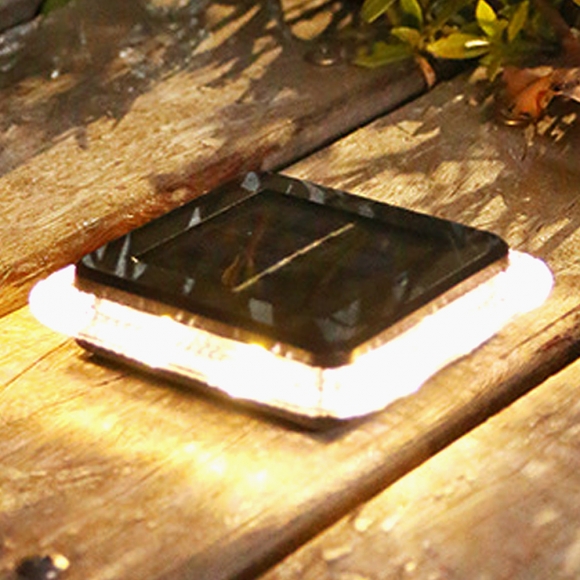 선샤인가든 LED 태양광 바닥등 2p세트(웜색) (사각)