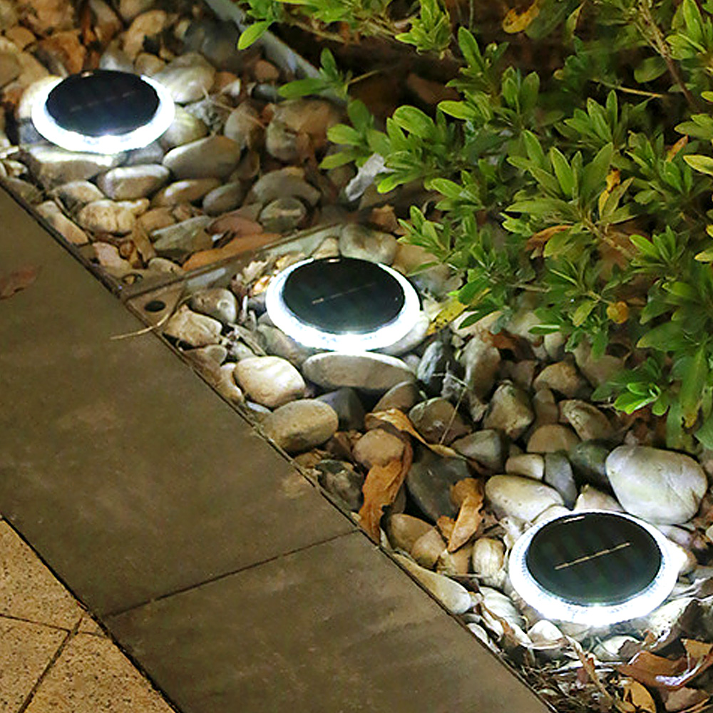 Oce 원형 자연광 산책로 정원 잔디 바닥 조명 직부등2ea 조경 방수 전구 태양광 쏠라 전등 태양열 채광 LED