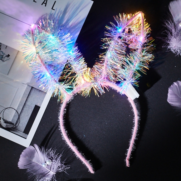 트윙클 LED 토끼 머리띠 4p세트(4색)