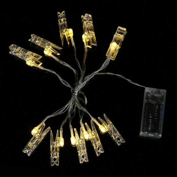 10구 LED 클립 집게 전구 2p세트(1.5M) (웜색)