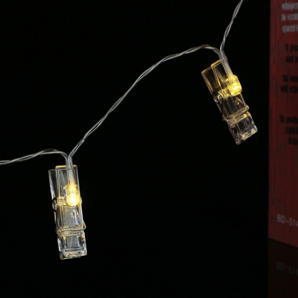 10구 LED 클립 집게 전구 2p세트(1.5M) (웜색)