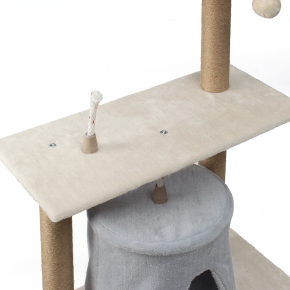 큐티펫 고양이 캣타워(145cm) (아이보리)