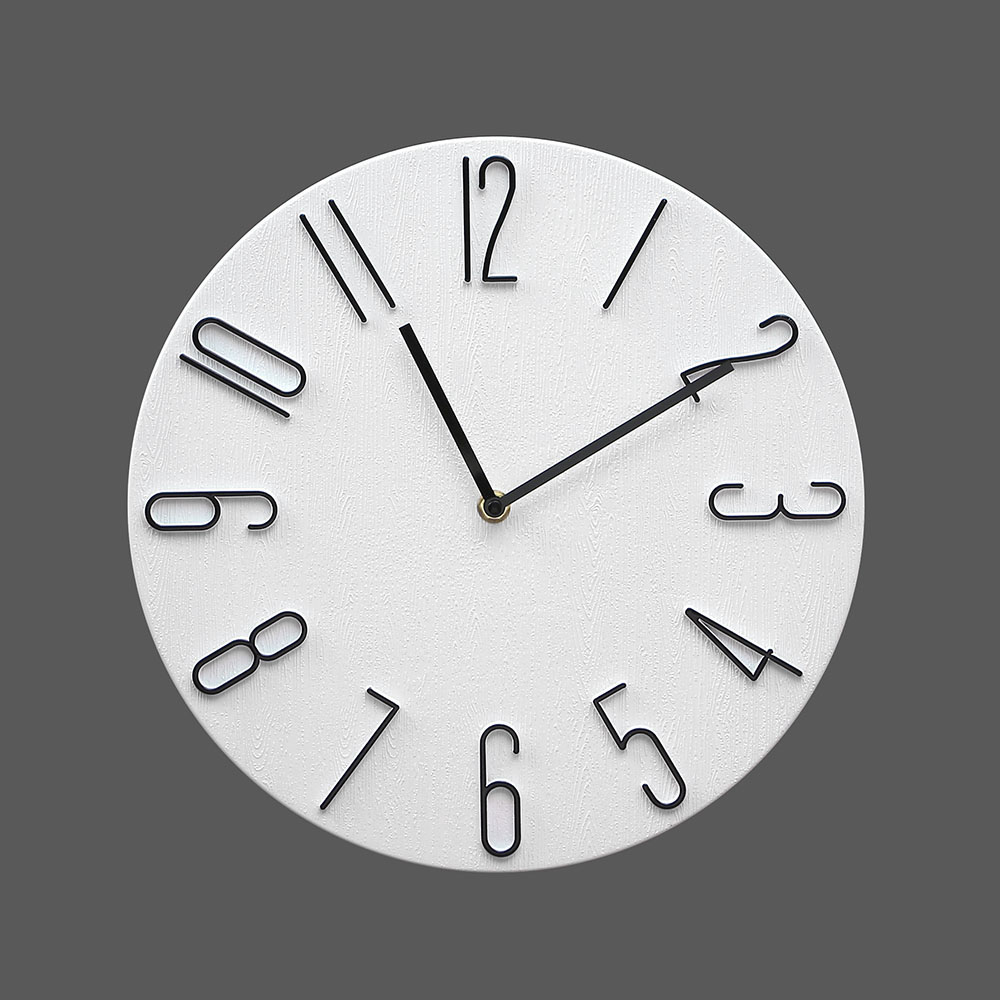 Oce 원형 벽걸이 무소음 큰 숫자 시계 화이트 도서실 사무실 시계 안방 공부방 벽시계 벽 인테리어