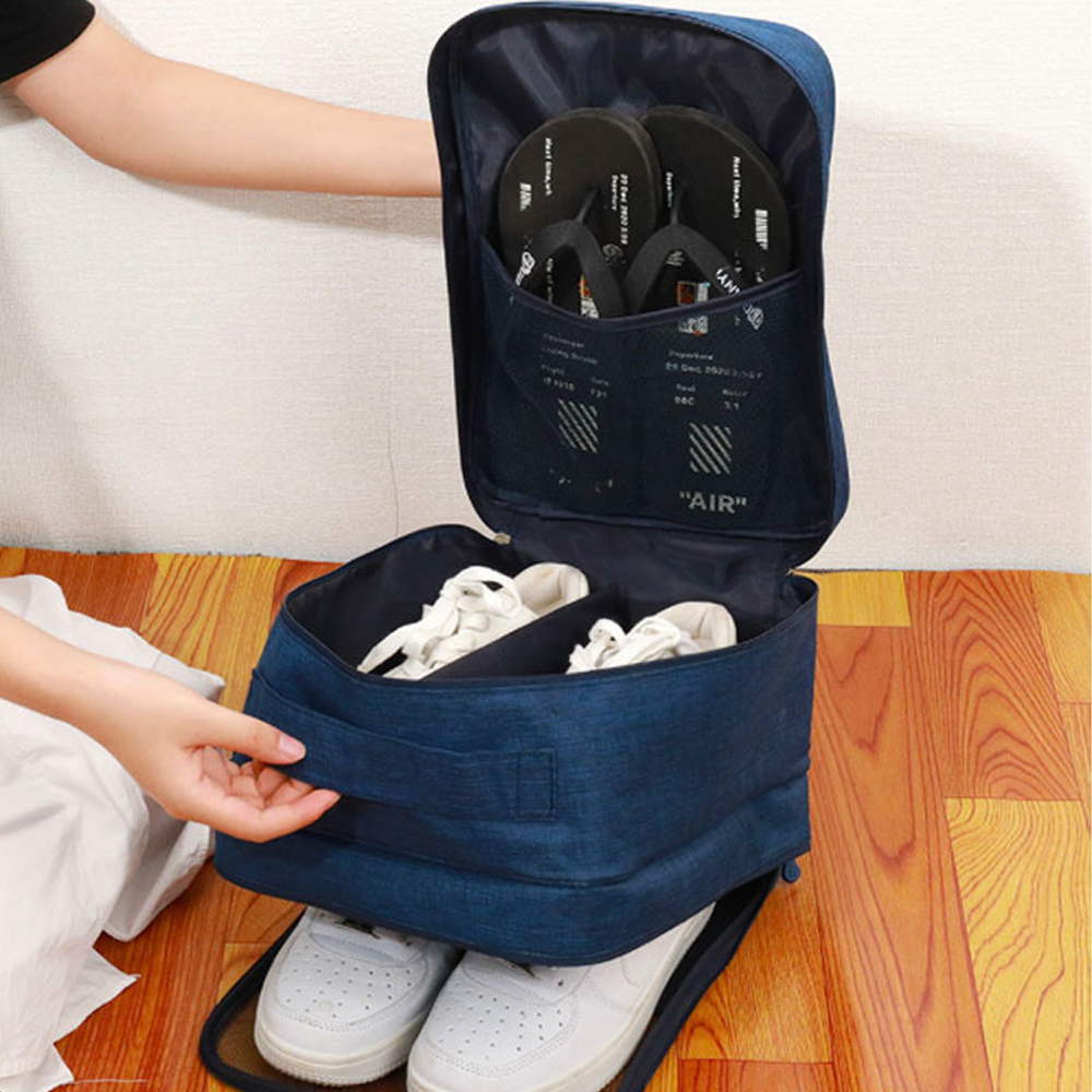 Oce 2켤레 정장구두 슬리퍼 가방 22x30.5 블루 스포츠 파우치 축구화 가방 여행 신발 가방
