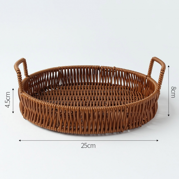 베스트 원형 라탄짜임 트레이(25cm) (월넛)