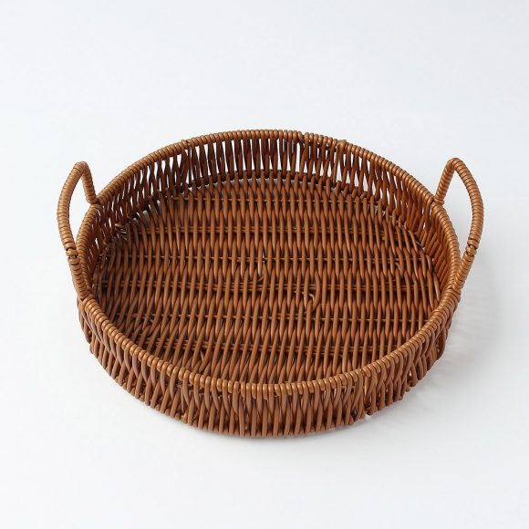 베스트 원형 라탄짜임 트레이(25cm) (월넛)
